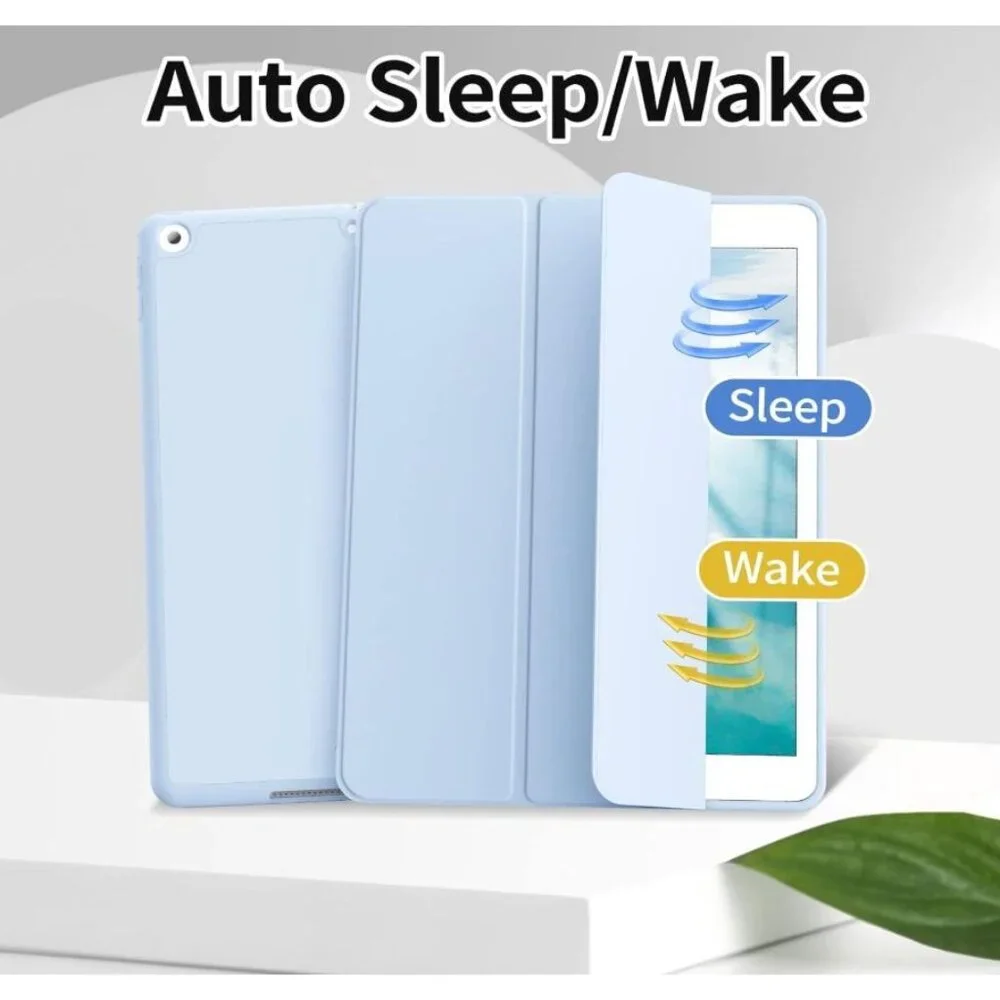JKSML Protective Case with Pencil Holder for iPad 9/8/7 10.2 Inch, Auto Sleep/Wa